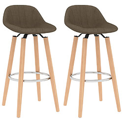 vidaXL Tabourets de bar lot de 2 marron tissu 