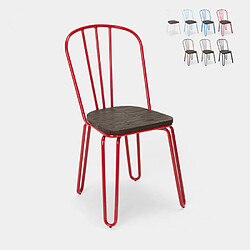 Ahd Amazing Home Design Chaises industrielles en acier Tolix pour bar et cuisine design Ferrum, Couleur: Rouge