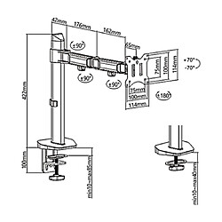 Support Ecran Moniteur Articulé Deluxe Ergo Office, 17"-32", max. 9kg, ER-448 pas cher
