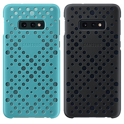 Samsung 2x Coques Galaxy S10e Design Perforé Protection Rigide Original Noir Vert d'eau