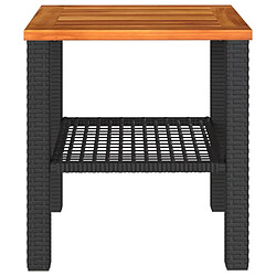 Acheter Maison Chic Table de jardin | Table d'extérieur noir 40x40x42 cm résine tressée et bois acacia -GKD88745