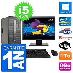 PC Tour HP ProDesk 600 G1 Ecran 22" i5-4570 RAM 8Go Disque 1To Windows 10 Wifi