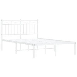 Acheter Maison Chic Lit adulte - Cadre de lit métal avec tête de lit pour chambre blanc 120x200 cm -MN92761