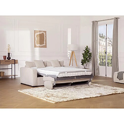 Vente-Unique Canapé 4 places convertible express en velours côtelé beige - Couchage 160 cm - Matelas 14 cm - MONDOVI