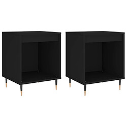 vidaXL Tables de chevet 2 pcs noir 40x35x50 cm bois d’ingénierie