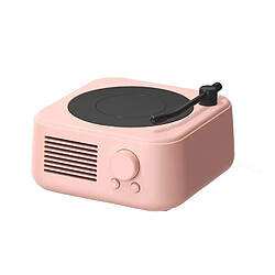 Yonis Enceinte Bluetooth Vintage Phonographe Son Stéréo 360 Degrés Enceinte Bluetooth Vintage Son Surround 360° Connexion Stable Haut Fidélité Rose YONIS