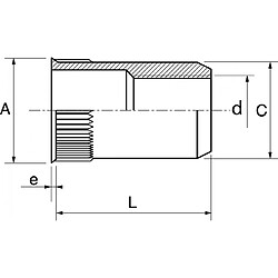 Boite de 50 écrou cranté à sertir ACTON tête affleurante inox A2 - Ø6 mm - 626336