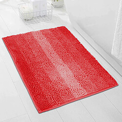 LUUCOZK Tapis de bain antidérapants absorbants à séchage rapide, tapis de décoration de salle de bain-rouge-50x80cm 