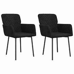 Maison Chic Lot de 2 Chaises à manger,Chaise pour cuisine,Solide Structure Noir Velours -MN63816