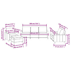 vidaXL Ensemble de canapés 4 pcs avec coussins Noir Similicuir pas cher