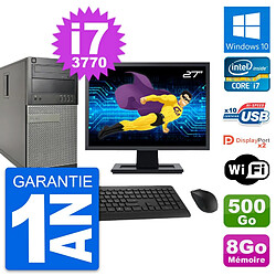 PC Tour Dell 9010 Ecran 27" Intel i7-3770 RAM 8Go Disque 500Go Windows 10 Wifi - Occasion