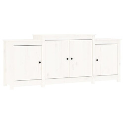 Maison Chic Buffet,Meuble de Rangement,commode pour salon,Cuisine Blanc 164x37x68 cm Bois massif de pin -MN90826