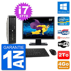 PC HP Compaq Pro 6300 SFF Ecran 22" i7-3770 RAM 4Go Disque 2To Windows 10 Wifi · Occasion 