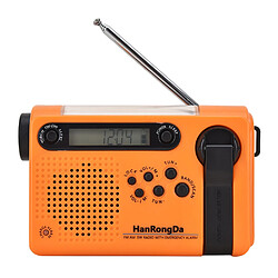 Universal Téléphones portables, radios, manivelles, générateurs solaires, alarmes AM/FM/NOAA, météo d'urgence, radios, téléphones portables, banques, lampes de poche à LED.(Orange) 