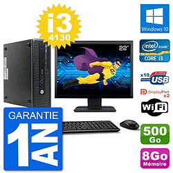 PC HP 800 G1 Ecran 22" Core i3-4130 RAM 8Go Disque 500Go Windows 10 Wifi · Occasion 