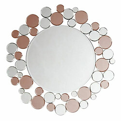 Paris Prix Miroir Mural Design Bubble 80cm Argent & Rose