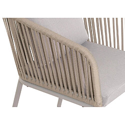 Avis Mendler Set de 2 chaises de jardin HWC-N41, chaise d'extérieur avec accoudoirs, résistante aux intempéries aluminium corde tressée ~ gris clair Coussin gris clair