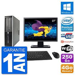 PC HP Compaq 6200 Pro SFF Ecran 27" G630 RAM 4Go Disque 250Go Windows 10 Wifi - Occasion