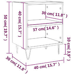 vidaXL Tables de chevet 2 pcs sonoma gris 40x30x50cm bois d'ingénierie pas cher