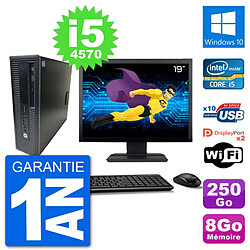 PC HP 800 G1 Ecran 19" Core i5-4570 RAM 8Go Disque 250Go Windows 10 Wifi · Occasion 