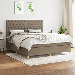 vidaXL Sommier à lattes de lit avec matelas Taupe 160x200 cm Tissu 