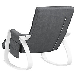 Maison Chic Chaise à bascule | Fauteuil Relax, design moderne Gris foncé Tissu -GKD49190 pas cher