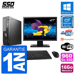 PC Fujitsu D556 DT Ecran 27" Intel G4400 RAM 16Go SSD 960Go Windows 10 Wifi · Occasion 