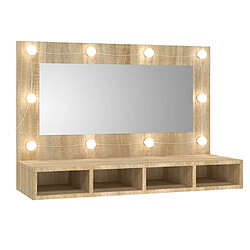 vidaXL Armoire à miroir avec LED Chêne sonoma 90x31,5x62 cm