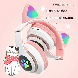 Universal Casque pour chat mignon sans fil casque Bluetooth casque stéréo LED casque de musique téléphone portable avec microphone flash casque pour enfants Cadeaux | pas cher