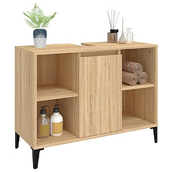 Avis vidaXL Meuble d'évier chêne sonoma 80x33x60 cm bois d'ingénierie