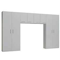 Inside 75 Ensemble de rangement pont 4 portes blanc mat largeur 370 cm 