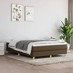 vidaXL Sommier à lattes de lit avec matelas Marron foncé 140x200 cm