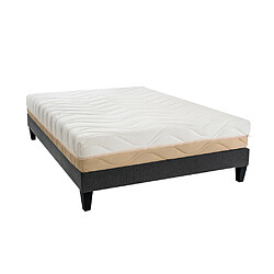 Bellecour Ensemble Leman Ensemble LEMAN 140x200 cm | Matelas Mousse hypersoft + Sommier Bois