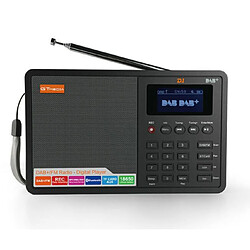 Universal Radio FM, Bluetooth DAB +/FM + BT/TF/AUX, écran LCD de 1,8 pouces, haut-parleur radio DAB(Le noir)