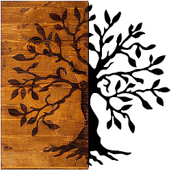 Hanah Home Décoration murale en bois et métal Walnut Arbre.