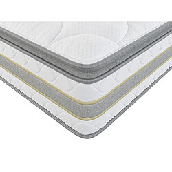 Vente-Unique Ensemble 160 x 200 cm sommier coffre blanc + matelas ressorts ensachés et surmatelas intégré ép.29cm - CANTERBURY de YSMÉE pas cher