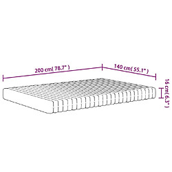 vidaXL Matelas en mousse moyennement doux 140x200 cm pas cher