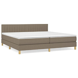 vidaXL Sommier à lattes de lit avec matelas Taupe 200x200 cm Tissu