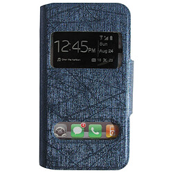 Housse Etui iPhone 4/4S Bleu Folio Fenêtre 