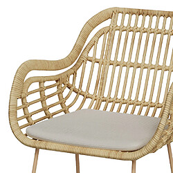 Acheter Rendez Vous Deco Chaise de bar en rotin Chiloe et pieds en métal beige 71 cm