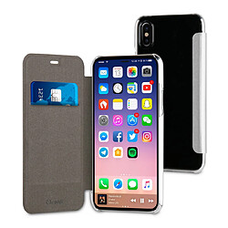 Muvit Etui Folio Case Argent Pour Apple Iphone X