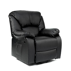 Eco-De ECODE® Fauteuil de massage Monaco Relax, 10 vibromoteurs ondulants, inclinaison 160º, fonction chaleur, programmes automatiques, A++ NOIR ECO-8590N