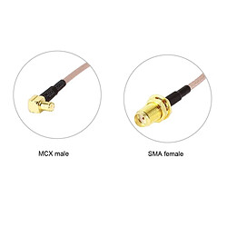 Wewoo 15cm SMA femelle au câble coaxial coaxial RX316 de l'adaptateur droit d'angle de MCX