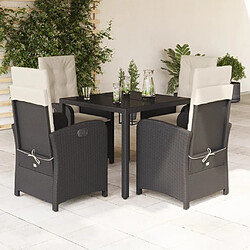 Maison Chic Ensemble à manger d'extérieur 5 pcs avec coussins,Salon de jardin,Mobilier de jardin Noir Résine tressée -GKD134748