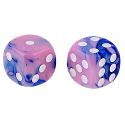 Avis Dés de jeu à 6 faces Dés de 16mm pour les jeux de société et l'enseignement des mathématiques rose + bleu