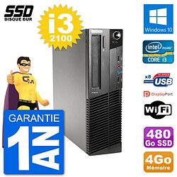 PC Lenovo M91p SFF Intel i3-2100 RAM 4Go SSD 480Go Windows 10 Wifi · Occasion 