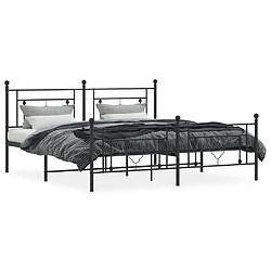 Avis Maison Chic Cadre/structure de lit métal et tête de lit + pied de lit pour adulte - Lit Moderne Chambre noir 183x213 cm -MN36414