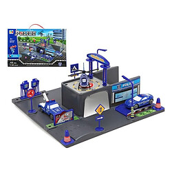 Fun Garage Parking avec Véhicules Police Bleu 110207 (15 Pcs)