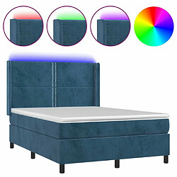 Sommier à lattes,Cadre à lattes de lit pour Adulte matelas et LED Bleu foncé 140x200 cm -MN43270