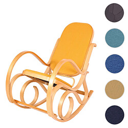 Mendler Fauteuil à bascule M41, fauteuil TV, bois massif ~ aspect chêne, jaune